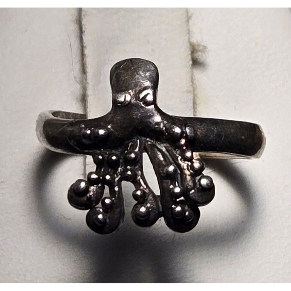 Octopus vintage sterling silver ring sz 3 toe ring